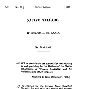 Native Welfare Act 1963 (WA)